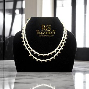 Rajasthan Gems Adjustable Necklace 2 Line Strand String Beaded Jewellery Women Natural Labradorite & Freshwater Pearl Gem Stone Beads Gift F648