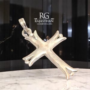 Rajasthan Gems Jesus Cross Pendant 925 Sterling Silver Hand Engraved Men Women Unisex Handmade Gift F681