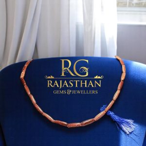 Rajasthan Gems Necklace Strand String Single Line Mala Natural Brown Sunstone Sandstone Gem Stone Beads Gemstone F698