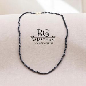 Rajasthan Gems Necklace Strand String Single Line Mala Natural Blue Sunstone Sandstone Gem Stone Beads Gemstone F707