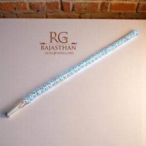 Rajasthan Gems Bracelet Silver Sterling 925 Jewelry Natural Blue Topaz Gem Stone Women Handmade Gift F762