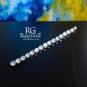 Rajasthan Gems Bracelet Silver Sterling 925 Jewelry Natural Blue Topaz Gem Stone Women Handmade Gift F769