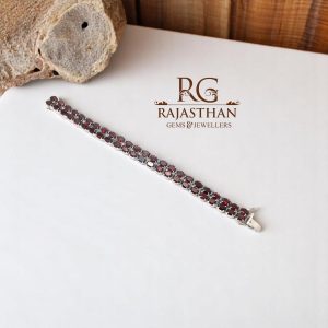 Rajasthan Gems Bracelet Silver Sterling 925 Jewelry Natural Garnet Gem Stone Women Handmade Gift F770