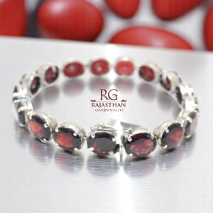 Rajasthan Gems Bracelet Silver Sterling 925 Jewelry Natural Garnet Gem Stone Women Handmade Gift F771