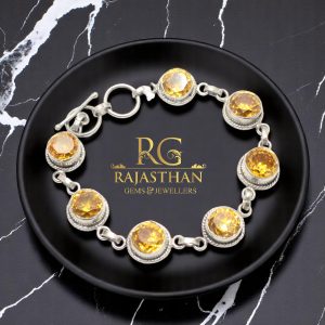 Rajasthan Gems Bracelet Silver Sterling 925 Jewelry Cubic Zirconia CZ Stone Women Handmade Gift F778