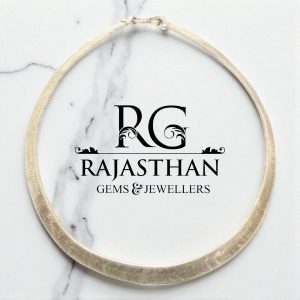 Rajasthan Gems Men Necklace Snake Flat Chain Silver Solid Designer Mens Women Unisex Handmade Gift F992