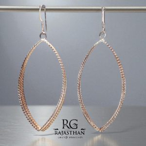 Rajasthan Gems Dangle Earrings 925 Sterling Silver Gold Rhodium Designer Handmade Gift Women G003