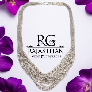 Rajasthan Gems 22 Chain Chains Bunch Stackable Tangled Silver Necklace Women Handmade Gift G124