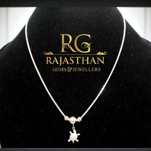 Rajasthan Gems Chain Pendant Necklace 925 Sterling Silver Tortoise Turtle Charm Handmade Designer Unisex Men Women Gift G219