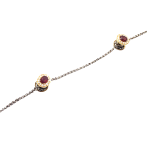 Rajasthan Gems Combination of 18K Yellow Gold & 925 Sterling Silver Button Buttons for Kurtis and Kurta for Men & Women Natural Ruby Gem Stone & Diamond Handmade Gift Stones Diamonds G240