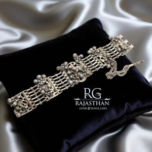 Rajasthan Gems Antique Bracelet Old Silver Traditional Rattle Bell Sound Design Jewelry Women Handmade Gift G245