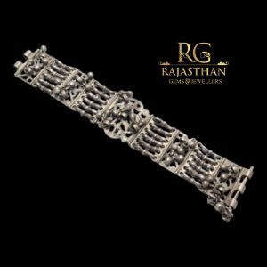 Rajasthan Gems  Antique Bracelet Old Silver Traditional Rattle Bell Sound Design Jewelry Women Handmade Gift G249
