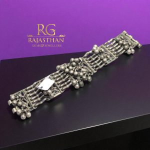 Rajasthan Gems Antique Bracelet Old Silver Traditional Rattle Bell Sound Design Jewelry Women Handmade Gift G252