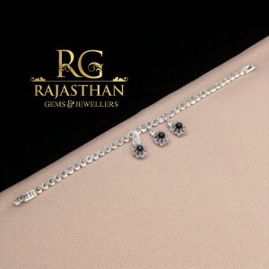 Rajasthan Gems Charm Bracelet Silver Sterling 925 Jewelry Marcasite & Onyx Gem Stone Women Handmade Gift Designer G301