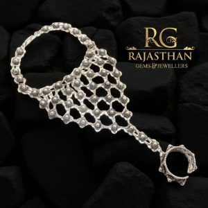 Rajasthan Gems Hath Phool Classic Solid Silver Flower Hathphool Bracelet Women Handmade Gift Traditional Tribal Wedding G306