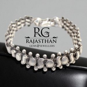 Rajasthan Gems Antique Bracelet Solid Silver Traditional Engraving Design Jewelry Women Handmade Gift G308