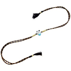 Rajasthan Gems Heart Raksha Bandhan Rakhi 925 Sterling Silver Charm Bracelet Bhai Handmade Enamel Meena Meenakari Gift Men Boy Brother (Random Colour Thread) RAKHI002