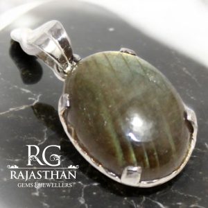 Rajasthan Gems Pendant 925 Sterling Silver Natural Labradorite Gem Stone Women Unisex Handmade Gift G372