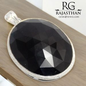 Rajasthan Gems Pendant 925 Sterling Silver Natural Black Onyx Gem Stone Men Women Unisex Handmade Gift G373