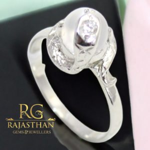 Rajasthan Gems Cobra Snake Ring 925 Sterling Silver Natural Moonstone & Cubic Zirconia CZ Stone Unisex Women Men Handmade Gift G383