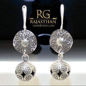 Rajasthan Gems Dangle Earrings 925 Sterling Silver Traditional Tribal Handmade Women Gift G451