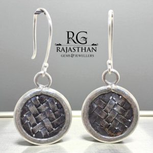 Rajasthan Gems Dangle Earrings 925 Sterling Silver Vintage Traditional Tribal Handmade Women G462