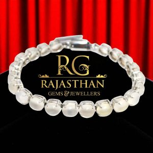 Rajasthan Gems Bracelet Openable 925 Sterling Silver Natural Moonstone Gem Stone Women Handmade GIft G479