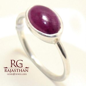 Rajasthan Gems Ring 925 Sterling Silver Women Men Unisex Natural Ruby Gem Stone Gemstone Handmade Gift G650
