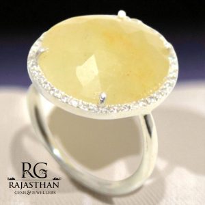 Rajasthan Gems Ring 925 Sterling Silver Women Men Unisex Natural Multi Sapphire Gem Stone Gemstone & Cubic Zirconia CZ Handmade Gift G651