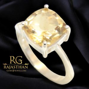 Rajasthan Gems Ring 925 Sterling Silver Women Men Unisex Natural Golden Topaz Gem Stone Gemstone Handmade Gift G670
