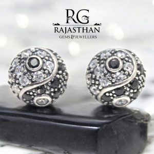 Rajasthan Gems Stud Earrings Tops 925 Sterling Silver Women Marcasite & Cubic Zirconia CZ Stone Handmade Gift G675