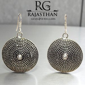 Rajasthan Gems Boho Earrings 925 Sterling Silver Dangle Drop Women Ethnic Tribal Traditional Handmade Gift G738