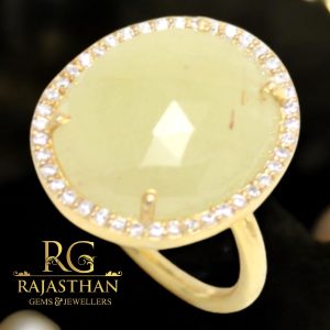 Rajasthan gems Ring 925 Sterling Silver Women Gold Rhodium Natural Sapphire Gem Stone Gemstone & Cubic Zirconia CZ Handmade Gift G713