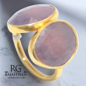 Rajasthan Gems Adjustable Ring 925 Sterling Silver Women Gold Rhodium Natural Multi Sapphire Gem Stone Gemstone Handmade Gift G714