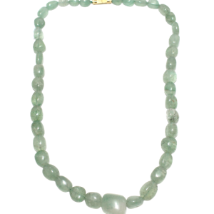 Rajasthan Gems Bead Necklace Strand Beaded Natural Green Strawberry Quartz Gem Stone Gemstone Tumble Beads G787