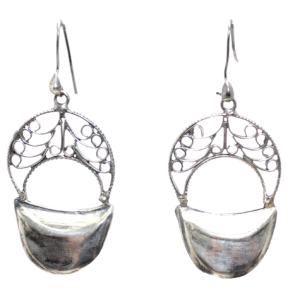Rajasthan Gems Boho Earrings 925 Sterling Silver Dangle Women Filigree Ethnic Tribal Traditional Handmade Gift G795