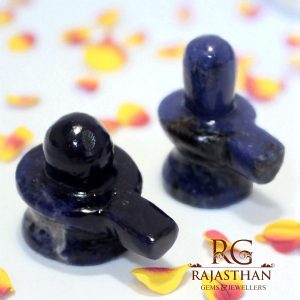 Rajasthan Gems 2pcs Set Small Shivling Statue Shiv Shiva Lingam Mahadev Natural Lapis Lazuli Gem Stone Hindu Religious Pooja Handmade G931