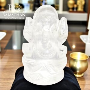 Rajasthan Gems Idol Statue Ganesha Ganesh Figurine Figure Natural Crystal Gem Stone God Hindu Religious Hand Gemstone Gift Handmade Home Decor G942