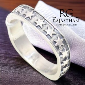 Rajasthan Gems Ring Band 925 Sterling Silver Thumb Hand Engraved Oxidized Gift Men Handmade G988