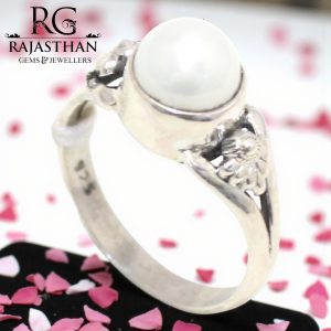 Rajasthan Gems Ring 925 Sterling Silver Women Natural Freshwater Pearl Gem Stone Handmade Gift