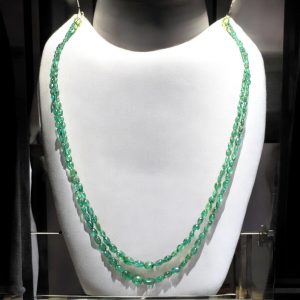 Rajasthan Gems Beaded Necklace 2 Line Strand String Precious Natural Emerald Gem Stone Bead Beads Cabachon Women Jewelry Adjustable H161