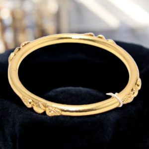 Rajasthan Gems Bangle Kada Gold Rhodium Alloy Steel Hand Filigree Women Handmade Wedding Gift H165