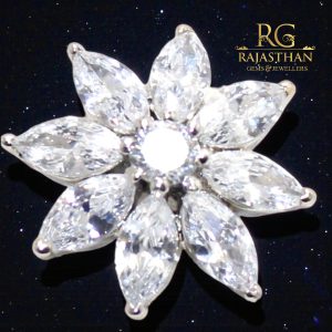 Rajasthan Gems Pendant 925 Sterling Silver Cubic Zirconia CZ Stone Men Women Unisex Handmade Gift H392