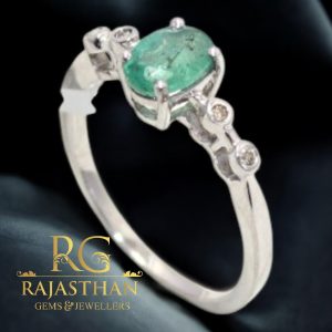 Ring 925 Sterling Silver Natural Emerald Panna Gem Stone Diamonds Diamond Women Handmade Gift H420
