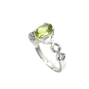 Rajasthan Gems Ring 925 Sterling Silver Natural Peridot Gem Stone Handmade Women Gift H441