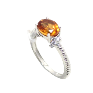 Rajasthan Gems Ring 925 Sterling Silver Women Men Unisex Natural Golden Topaz Gem Stone Gemstone