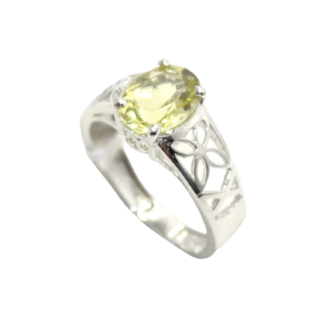 Rajasthan Gems Ring 925 Sterling Silver Women Men Unisex Natural Lemon Topaz Gem Stone Gemstone Handmade Gift H460
