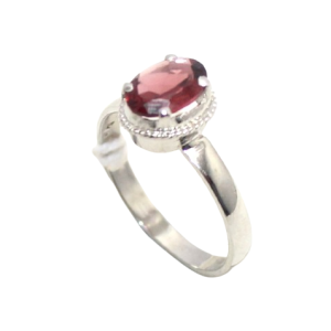 Rajasthan Gems Ring Silver 925 Sterling Women Natural Garnet Gem Stone Handmade Gift H462