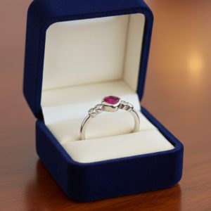 Rajasthan Gems Ring Band 925 Sterling Silver Pink Cubic Zirconia CZ Zircon Stone Women Handmade Gift j539