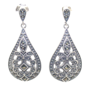 Dangle Earrings 925 Sterling Silver Marcasite Gem Stone Handmade Women Gift H528